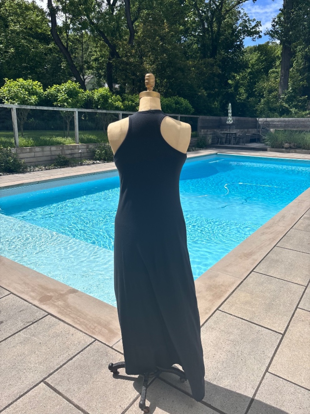 Athleta Black Cotton Maxi Dress with Pockets Size Small - Picture 3 of 4